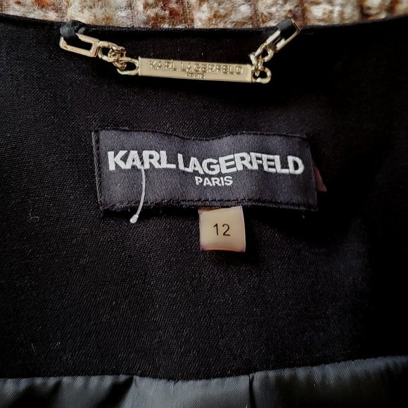 KARL LAGERFELD Paris Black Fitted Jacket sz 12 L New - Picture 5 of 6